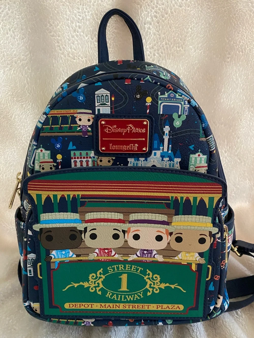 Disney Parks Loungefly Dapper Dans Main Street Railway Mini Backpack